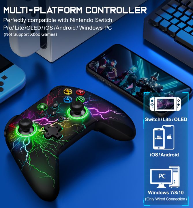 BEBONCOOL%20Wireless%20Bluetooth%20Gamepad%20for%20Nintendo%20Switch/Switch%20OLED/Switch%20Lite/Android/IOS%20Pro%20Wired%20Game%20Controller%20For%20PC%20-%20Image%203