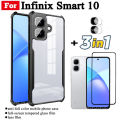 3 IN 1 Infinix Smart 10 Anti-fall Mobile Phone Case for Infinix X6725 Smart 9 Samrt10 Tempered Glass Film+lens Film. 