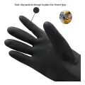 Rubber Safety Hand Gloves Black And Orange Latex use for Resist Oil, Acids, Chemical, Gardening, Kitchen Works. pack of 1 pair..