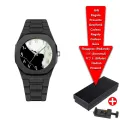 Time Lover's Arabic Watch Waterproof Men's Quartz Watch Black PC Plastic watch for men - Aura Arabic Watch - Black.