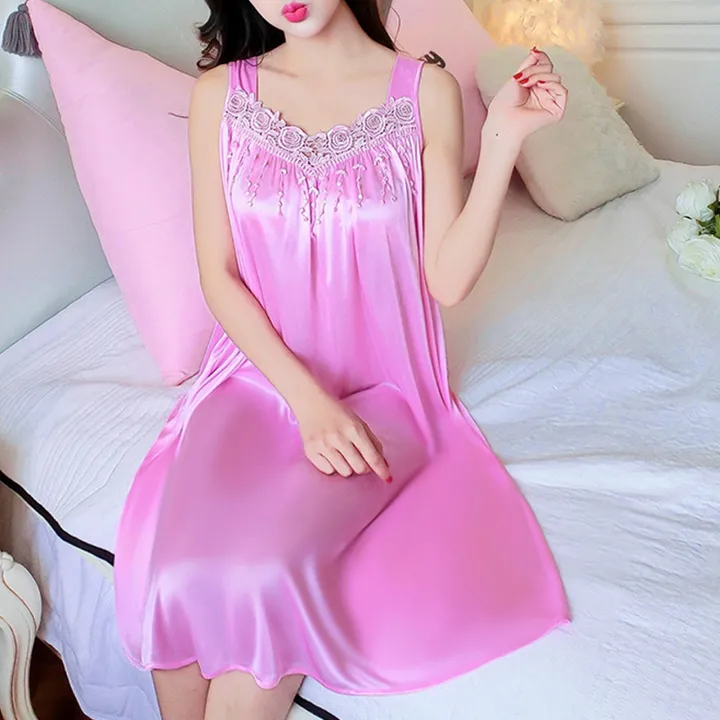Women%20Sleeping%20Gown%20Pure%20Colors%20Great%20Stitching%20Women%20Nightie%20-%20Image%205
