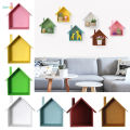 5x House Shaped Floating Wall Mounted Shelves For Decor White. 
