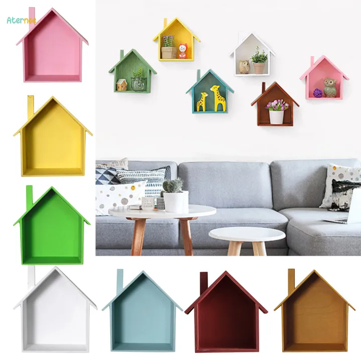 5x%20House%20Shaped%20Floating%20Wall%20Mounted%20Shelves%20For%20Decor%20White%20-%20Image%208