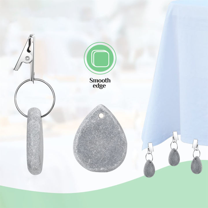 4PCS%20Tablecloth%20Weights%20Outdoor%20Table%20Cloth%20Weights%20Teardrop%20Shape%20Pendant%20Stones%20with%20Metal%20Clips%20Marble%20Table%20Cover%20Weights%20-%20Image%202