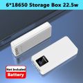 4 Cable Fast Power Bank Box Kit Flashlight USB Type C 18650 Battery Storage Box Charger 22.5W For Mobile Phone and others- Battery Not included (6 Battery Model). 