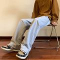 Casual Pants Men's Loose oversize Black Boys Pants Wide Leg Straight Drawstring Sweatpants Trendy Sports Pants. 