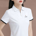 Leak Picking~Tail Single Big Label Cutting Counter Withdraw Foreign Trade Western Style Zipper FashionPOLOLadiesTT-shirt.