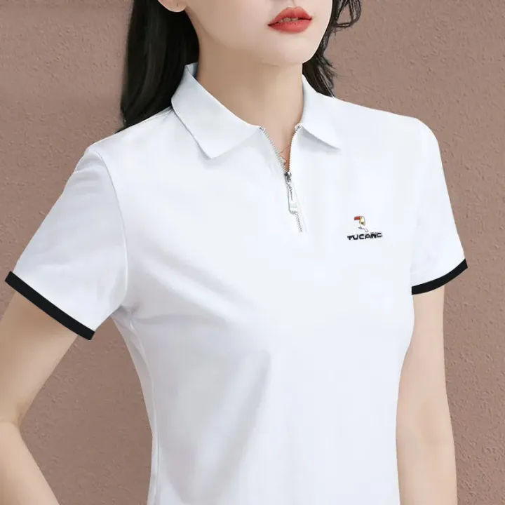 Leak%20Picking~Tail%20Single%20Big%20Label%20Cutting%20Counter%20Withdraw%20Foreign%20Trade%20Western%20Style%20Zipper%20FashionPOLOLadiesTT-shirt%20-%20Image%205