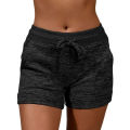 2021 Woman Shorts Women High Waist Cats Claw Print Drawstring Quick Dry Elastic Sports Shorts Women's Clothing Solid Color. 