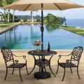 5 lbs Black Round Polyethylene and Iron Patio Umbrella Base with Fillable. 