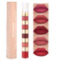 5-color matte non-stick bamboo lip gloss waterproof long-lasting lipstick. 