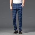 New Men's Trousers Fashion Business Classic Stripe Plaid Black Solid Color Trouser High Quality Formal Suit Pants Male 30-38.