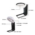 2X Magnifying Glass with Light and Stand, Hands Free Handheld 6X 25X Adjustable Folding Magnifier with LED Lighted.