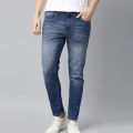 Slim-fit Stretchable Denim Jeans Pant For Men - Dark Blue. 