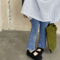 Princess Yuyu Girls Slim Denim Slightly Flared Pants Children's Korean Version Western Pants Baby Girl Slightly Flared Pants Trousers. 