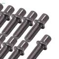 10Pcs Drum Tension Rods Smooth Deep Thread Strong Metal Tight Screw Short Screws for Snare Drum, Bass Drum Percussion Instrument DIY Replaces.