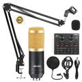 BM800 Professional Condenser Studio Record Microphone With Sound Card Live Microphone Package Phone & Computer.
