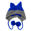 BomHCS Cute Fox Ears Beanie Winter Warm 100% Handmade Knit Hat. 