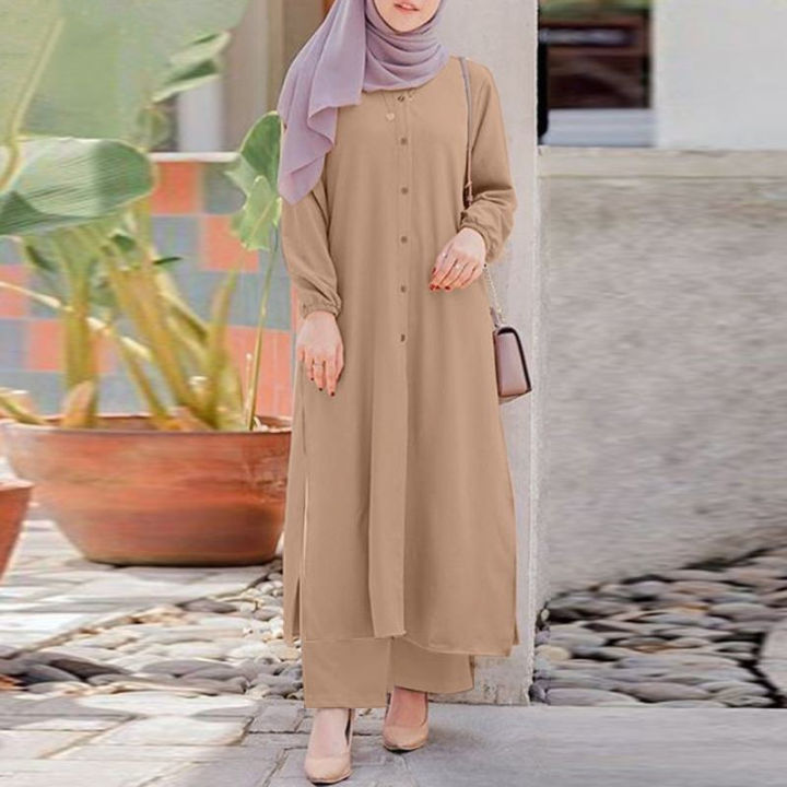 Ladies%20Fashionable%20Latest%20Design%20Arab%20Clothes%20Casual%20Islamic%20Clothing%20Women%20Abaya%202%20Pieces%20Suit%20Long%20Tops%20And%20Pants%20Muslim%20Set%20-%20Image%206