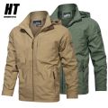 2023 Brand Men's Windbreaker Jackets Mens Bomber Jacket Overcoats Hiking Outdoor Military Hooded Coat Casual Mens Clothing 5XL. 