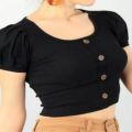 Cotton CropTops Half Sleeve Show Button Blouse Best Qualityfull Good Stitching For Women.