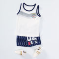 Baby Summer Pure Cotton Sleeveless Suit Baby Thin Vest Set Children Boys Little Boys Western Style Summer Sports. 
