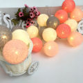 6CM Led Fairy Lights String Cotton Ball Garden Garland Curtain Bedroom Lamp Chain New Year Christmas Home Decor Outdoor Lighting--A161--7.5M50LED Control. 
