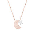 【Daily Necessities For Anyone Store】Delicate Moon Stars Pendant Necklace Jewelry Stainless Steel Gold Color Phase Choker Best Gifts.