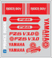 YAMAHA bike all sticker | bike modify sticker | YAMAHA FZS V3 sticker | Bike full set Sticker- ( Waterproof & Premium quality) | customize sticker | custom sticker for bike..car modified sticker for bike.