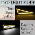 2PCS Car LED Bumper Strip COB Daytime Running Light DRL Yellow Turn Signal Lamp/DRL Strip Light With Flashing Or Body Indicator For Bike. 