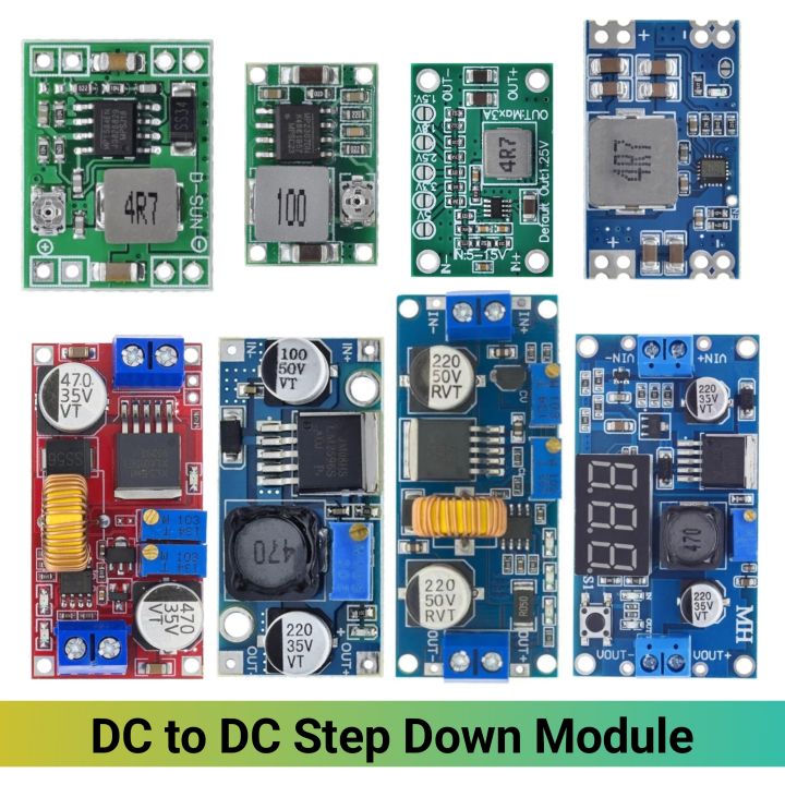 XL4015 LM2596 Mini360 Mini560 MP1584EN 5A 3A 2A DC 4.5-30V to 1.5V-24V adjustable Power Step-down Module DC CC CV Lithium Battery Charging Board Led Power Buck Converter