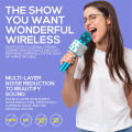 Wireless Bluetooth Karaoke Microphone, 5-in-1 Portable Handheld Mic Speaker for All Smartphones,Gifts for Girls Kids All Age.