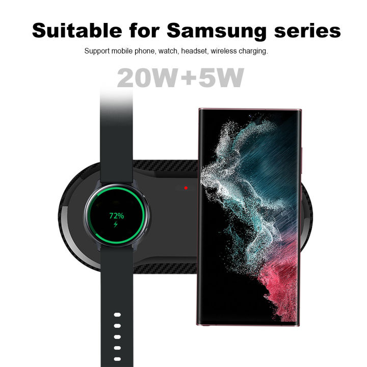 25W%202%20in%201%20Wireless%20Charger%20Pad%20For%20Samsung%20S23%20S22%20Ultra%20Galaxy%20Watch%206%205%20Pro%204%203%20Active%20Buds%20Dual%20Fast%20Charging%20Dock%20Station%20-%20Image%202