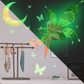 Luminous Moon Butterfly Fairy Wall Stickers Kids Room Fluorescent Wall Papers Home Decor Socket Switch Stickers Glow In The Dark. 