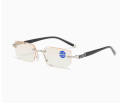 Anti-Blue Light Rimless Reading Glasse Stylish Blue Light Blocking Spring Hinge Readers Presbyopia Glasses for Women & Men.