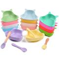 Food Grade Children Silicone Bowl Strong Suction Cup Bowl Cartoon Silicone Bowl Anti-fall Bowls Baby Eating Training Dinnerware. 