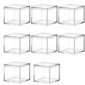 8 Pieces Of Transparent Acrylic Plastic Square Square Jewelry Box Mini Storage Box with Lid Mini Square Container 210Ml. 