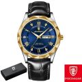 POEDAGAR 615L Men's Leather Quartz Watch - Water Resistant Business Luxury Fashion Wristwatch - Watch For Men - Watch. 