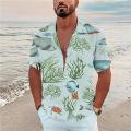 Lapel Men's Shirts Hawaiian Beach Shirts Summer Holiday Casual Tops Oversized Harajuku 3D Print Tee 5XL Slim Tshirt Clothes 2022. 