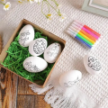 6 Pcs Easter DIY Hand-Painted Eggs 2024 Cartoon Eggs Children'S Handmade Gift Easter Egg Painting Kit -A.