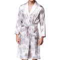 Fashion Men Satin Chinese Style Big Dragon Kimono Embroidery Simulation Silk Bathrobe Pajamas Sleepwear Gown Bath Robe Nightwear. 