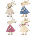 Wooden Bunny Pendant Decor DIY Hanging Craft Cute Bunny Easter Ornament Party Supplies. 