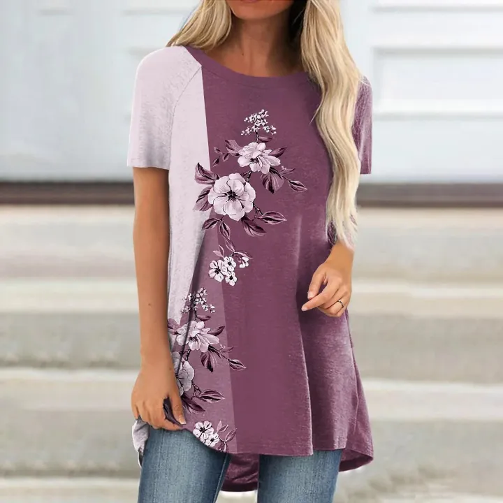 2022%20Summer%20Elegant%20Womens%20Floral%20Printed%20T-shirt%20Women%20Fashion%20T-shirts%20Ladies%20Tops%20Tees%20Vintage%20Dziert%20Caseual%20Loose%20-%20Image%204