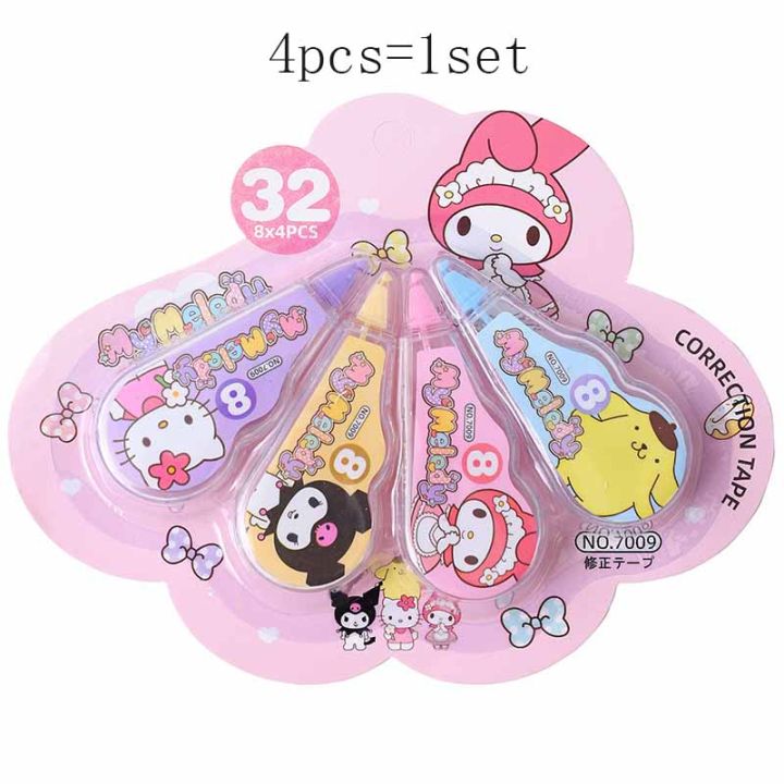 4pcs/set%20Kawaii%20Sanrio%20Correction%20Tape%20Cartoon%20Kuromi%20Melody%20Alteration%20tape%20Stationery%20Gift%20Office%20School%20Supplies%20-%20Image%205