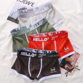 Premium Cotton Blend Men's Boxer Briefs with High-Quality Logo Print and Elastic Waistband 1Piece. 