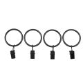 108 Pack Rings Curtain Clips Strong Metal Decorative Drapery Window Curtain Ring with Clip Black.