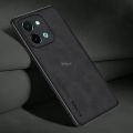 New Phone case Vivo Y28 4G Back cover matte Invisible Hard Bracket Slim Back cover PU Leather Phone casing +Universal Kickstand.