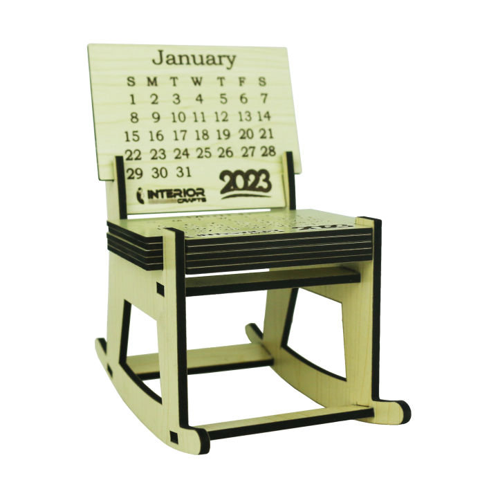 Wooden Desktop Chair Calendar 2023, Wooden Block Six Pic Plate Calendar,New Years Gifts for Frindes INTE-5603