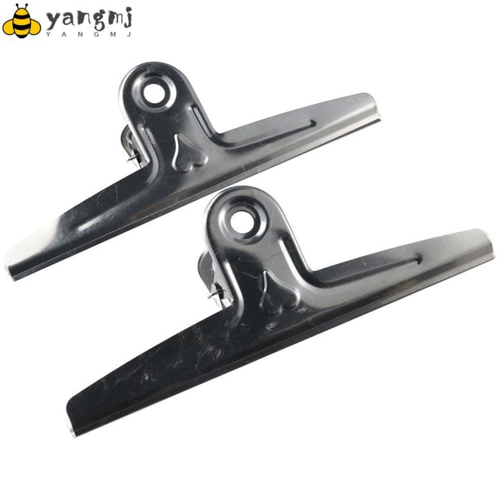 YANGMJ 2 PCS Bulldog Clips, 30cm Stainless Steel Bull Binder, Extra Paper Clips Jumbo Sliver Clamps Paper Clip Office