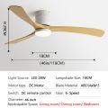 46Inch Low Floor Fan Lights Room Restaurant Modern Simplicity DC Remote Control Indoor Ceiling Fan 220V Electric Fans. 